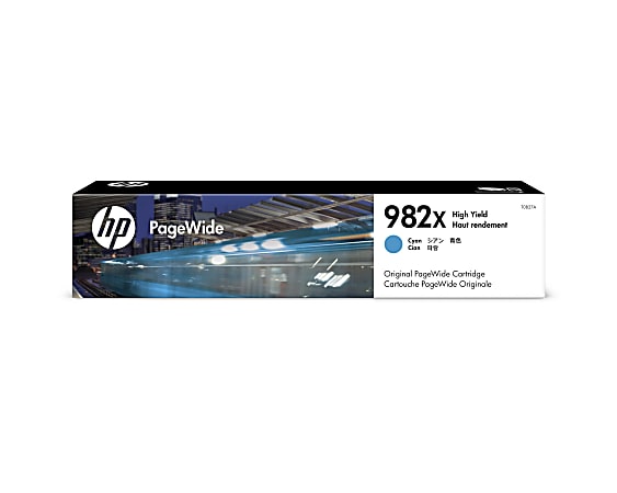 HP 982X PageWide High-Yield Cyan Cartridge, T0B27A
