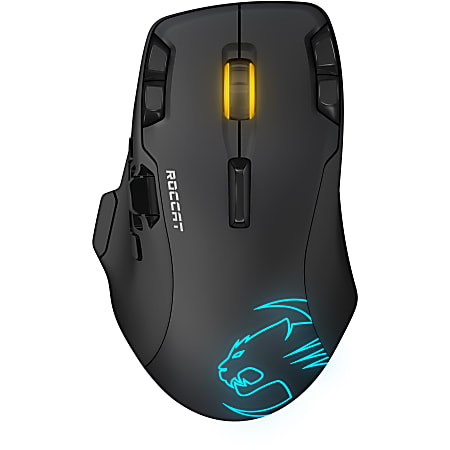 Roccat Leadr Mouse - Optical - Cable/Wireless - Radio Frequency - Black - USB 2.0 - 12000 dpi - Scroll Wheel - 14 Button(s)