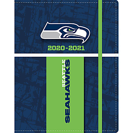 Lang 17-Month Turner Licensing Sports Monthly Planner, 7-3/8" x 9-3/4", Seattle Seahawks, August 2020 To December 2021