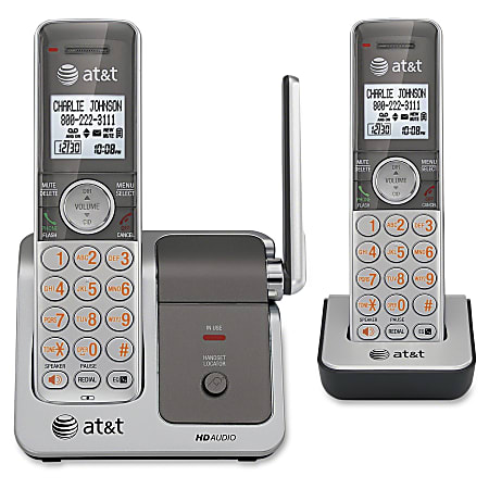 AT&T CL81201 DECT 6.0 Expandable Cordless Phone with Caller ID/Call Waiting, Silver, 2 Handsets