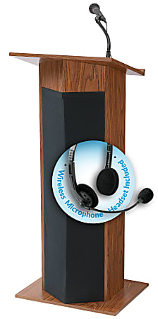 Oklahoma Sound Power Plus Wireless-Ready Lectern, Medium Oak