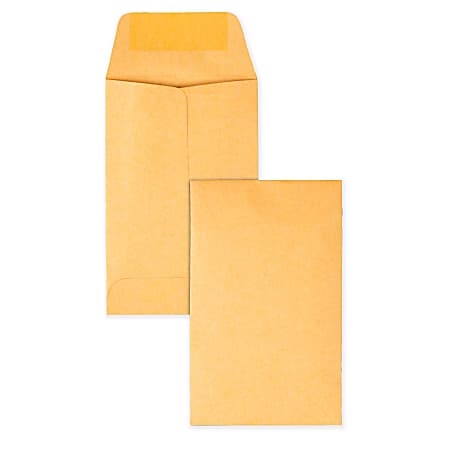Quality Park® #1 Coin Envelopes, Brown Kraft, Box