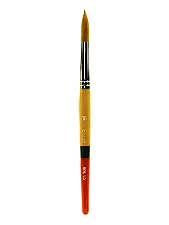 Princeton Snap Paint Brush, Size 16, Round Bristle, Golden Taklon, Synthetic, Multicolor