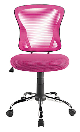Brenton Studio Mesh Mid Back Chair PinkBlack Office Depot
