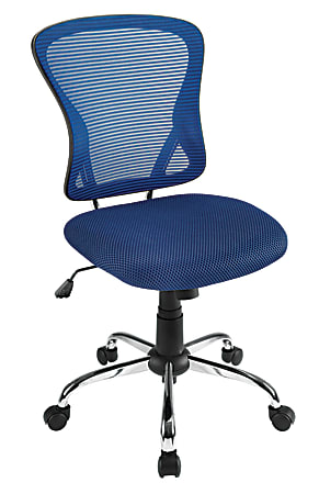 Brenton Studio Mesh Mid Back Chair Navy BlueBlack Office Depot