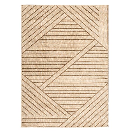 Anji Mountain Area Rug, 5' x 7', Cream/Brown Parallel Lines