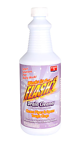 FLASH® Drain Cleaner With Powerful Accelerator, 32 Oz
