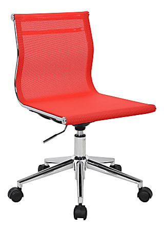 LumiSource Mirage Fabric Industrial Office Chair, Red/Chrome