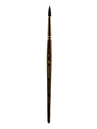 Princeton Neptune Series 4750 Paint Brush, Size 8, Round Bristle, Synthetic, Brown
