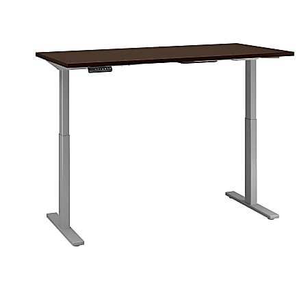 Bush Business Furniture Move 60 Series 60"W x 24"D Height Adjustable Standing Desk, Mocha Cherry Satin/Cool Gray Metallic, Premium Installation