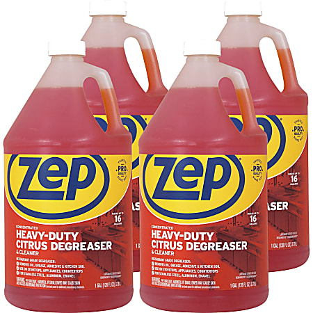 Zep Heavy-Duty Citrus Degreaser - Concentrate - 128 fl oz (4 quart) - 4 / Carton - Heavy Duty - Orange
