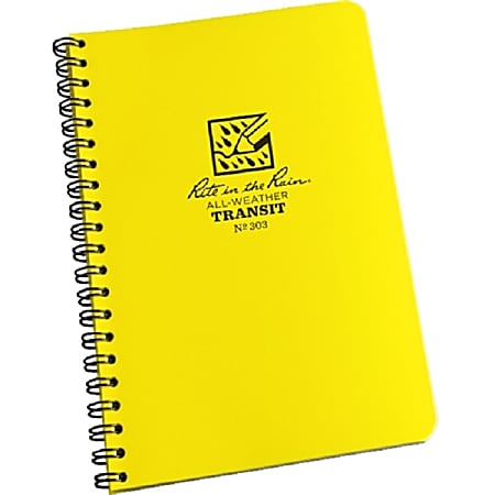 Rite in the Rain All-Weather Spiral Notebooks, Side, 4-7/8" x 7", 64 Pages (32 Sheets), Yellow, Pack Of 12 Notebooks