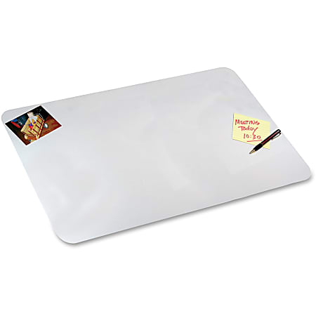 Artistic™ Eco-Clear™ Desk Pad With Antimicrobial Protection,  19" H x 24" W, Frosted Clear
