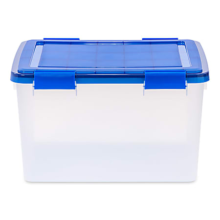 Iris Ultimate Weathertight Storage Box, 19-3/4”L x 16-3/16”W x 14-1/4”H, 46 Qt, Clear