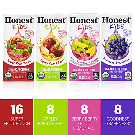 Honest Kids Organic Fruit Juice Drink Boxes Variety Pack 6 Oz Pack Of 40 Boxes ODP Business Solutions