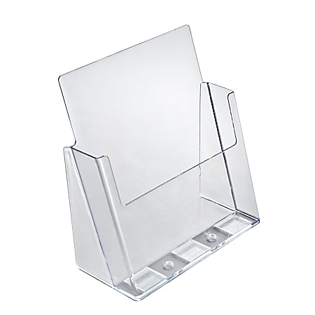 Azar Displays Letter-Sized Brochure Holder, 9-13/16”H x 9-3/16”W x 4-1/4”D, Clear