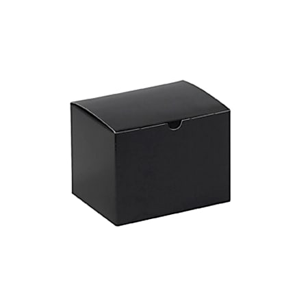 Partners Brand Black Gloss Gift Boxes 6" x 4 1/2" x 4 1/2", Case of 100