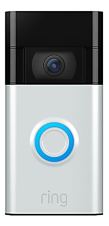 Ring Wireless 1080p HD Video Doorbell With 2-Way Talk, Satin Nickel, 8VR1SZ-SEN0