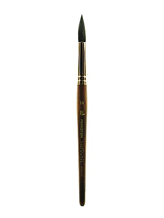 Princeton Neptune Series 4750 Paint Brush, Size 14, Round Bristle, Synthetic, Brown