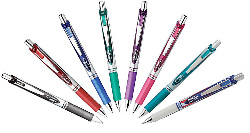 Pentel® EnerGel™ RTX Retractable Liquid Gel Pen, Medium Point, 0.7 mm, Assorted Barrel, Assorted Ink
