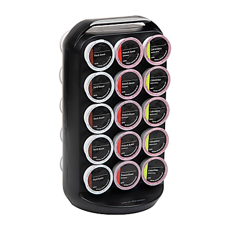 Mind Reader Anchor Collection Single Serve Coffee Pod Storage Carousel, 12-1/2"H x 6-3/4"W x 6-1/4"L , Black