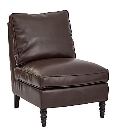 OSP Accents Martin Bonded Leather Accent Chair, Cocoa/Dark Brown