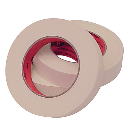 3M™ 213 Masking Tape, 3" Core, 1" x 180', Tan, Pack Of 6