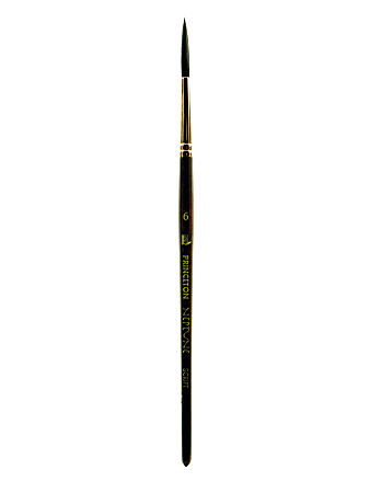 Princeton Neptune Series 4750 Paint Brush, Size 6, Script Bristle, Synthetic, Brown