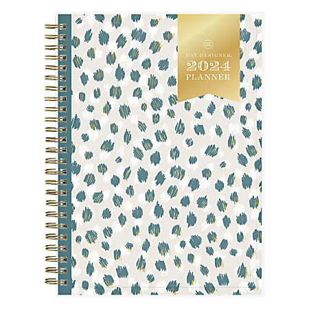 2024 Day Designer Weekly/Monthly Planning Calendar, 5-7/8" x 8-5/8", Chic Ocean, January To December