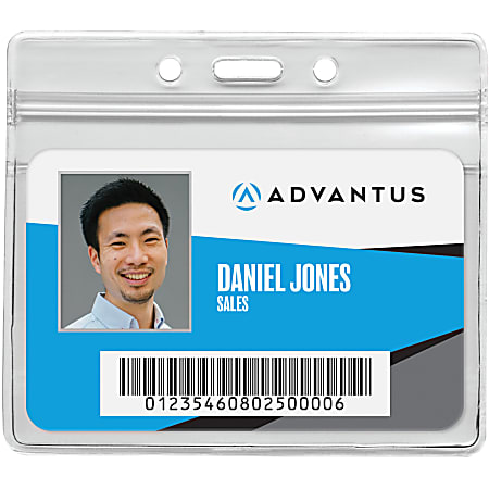 Advantus Proximity ID Badge Holder, Horizontal, 3 3/8w x 2 3/8h, Clear,  50/Pack 