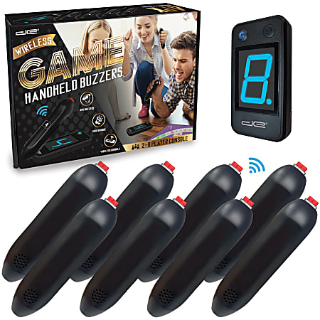 Digital Energy Wireless Handheld Buzzer Game System Consoles, Black, All Ages, Pack Of 8 Consoles