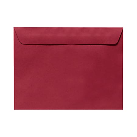 LUX Booklet 9" x 12" Envelopes, Gummed Seal, Garnet Red, Pack Of 50