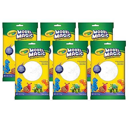 Crayola Model Magic Modeling Compound, 4 oz., White, Set Of 6 Packs