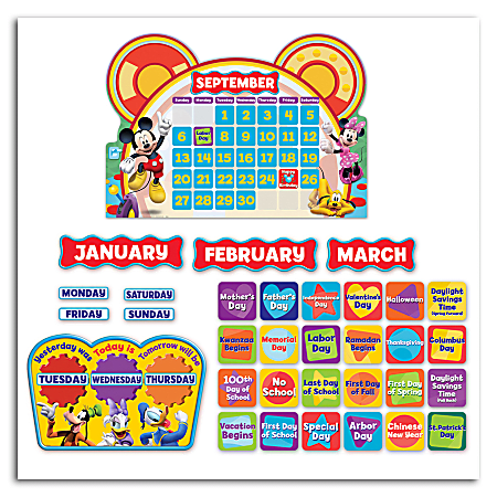 Eureka School Mickey Mouse Clubhouse Bulletin Board Set, Set Of 110 Pieces