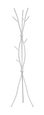 Monarch Specialties 8-Hook Metal Coat Rack, White