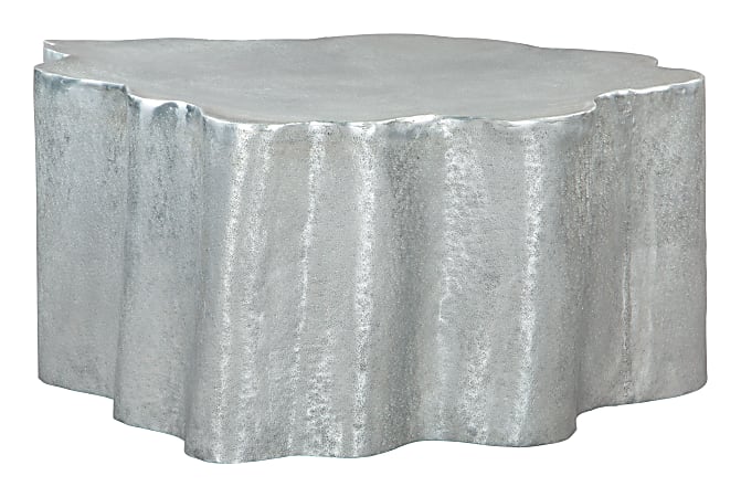 Zuo Modern Kortha Aluminum Freeform Coffee Table, 15-7/16”H x 36-5/8”W x 36-5/8"D, Antique Silver