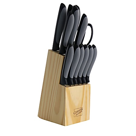 Oster Godfrey 5-Piece Stainless-Steel Cutlery Set, Black/Wood Print