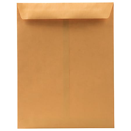 JAM Paper® Open-End Catalog Envelopes, 10" x 13", Gummed Closure, Brown Kraft, Pack Of 100