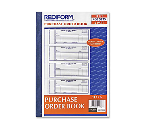 Rediform 2-Part Purchase Order Book - 400 Sheet(s) - Stapled - 2 Part - Carbonless Copy - 2 3/4" x 7" Sheet Size - Blue Print Color - 1 Each