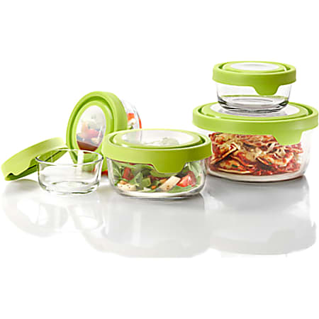 Anchor Hocking TrueSeal 10 Pc. Set - 8 fl oz Baking Dish, 16 fl oz Baking Dish, 1 quart Baking Dish, 1.8 quart Baking Dish, Lid - Plastic Lid, Glass - Dishwasher Safe - Microwave Safe - Oven Safe