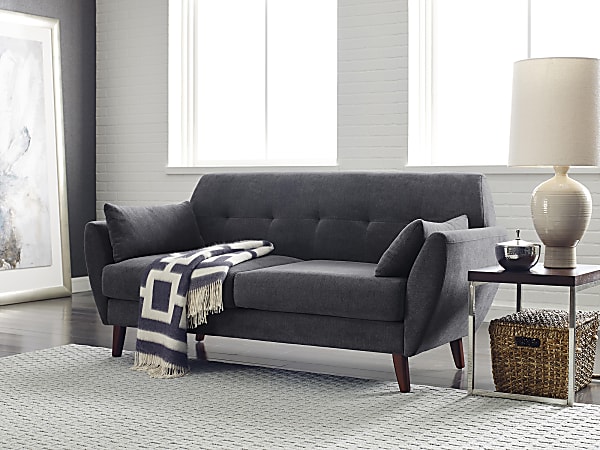 Serta® Artesia Collection Sofa, Slate Gray/Chestnut