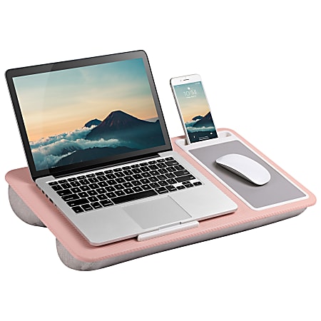 LapGear® Home Office Lap Desk, 2-5/8”H x 21-1/8”W x 2-5/8”D, Rose Quartz Carbon