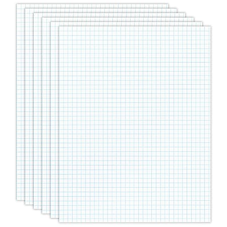 Office Depot® Brand Quadrille Pads, 4 x 4 Squares/Inch, 50 Sheets, White, Pack Of 6