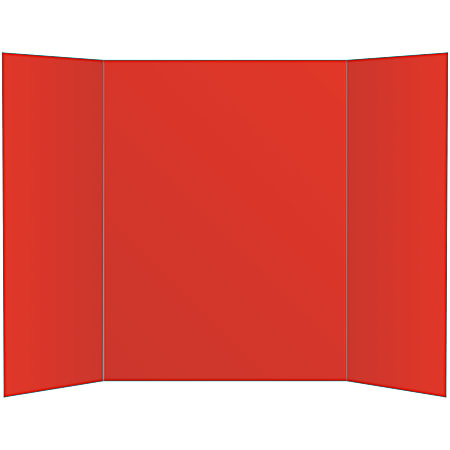 Office Depot® Brand 2-Ply Tri-Fold Project Board, 36" x 48", Red