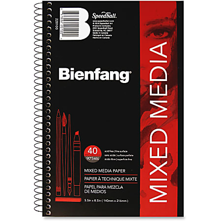 Bienfang Mixed Media Pad, 5-1/2" x 8-1/2", White, Pad Of 40 Sheets