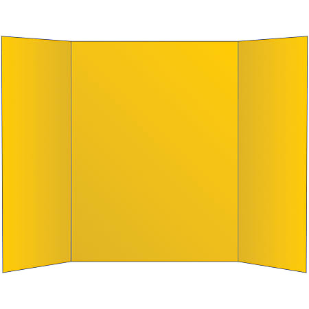 Office Depot® Brand 2-Ply Tri-Fold Project Board, 36" x 48", Yellow