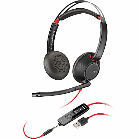 Poly Blackwire 5220 - 5200 Series - headset - on-ear - wired - USB, 3.5 mm jack