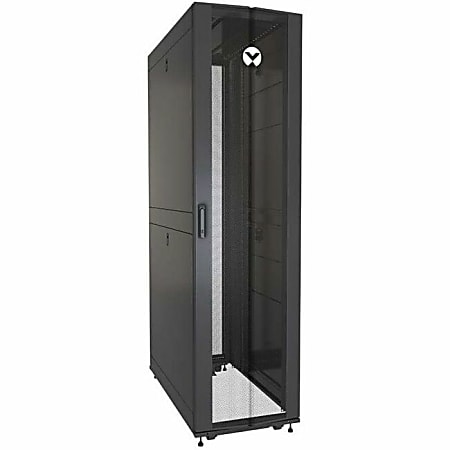 VERTIV VR Rack Rack Cabinet - For Rack, Server - 48U Rack - Floor Standing Enclosed Cabinet - Black - Steel - 2998.29 lb Maximum Weight Capacity