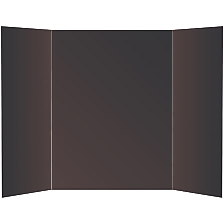 Black Tri-Fold Display Board, Corrugated Cardboard, 36 x 48 Inches (Pack of 24)