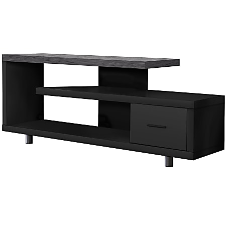 Monarch Specialties Leo TV Stand, 24"H x 60"W x 15-3/4"D, Black